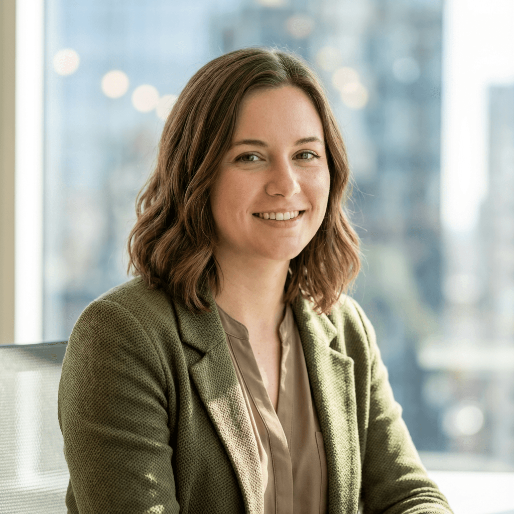Elena Petrova at her logistics company in Toronto