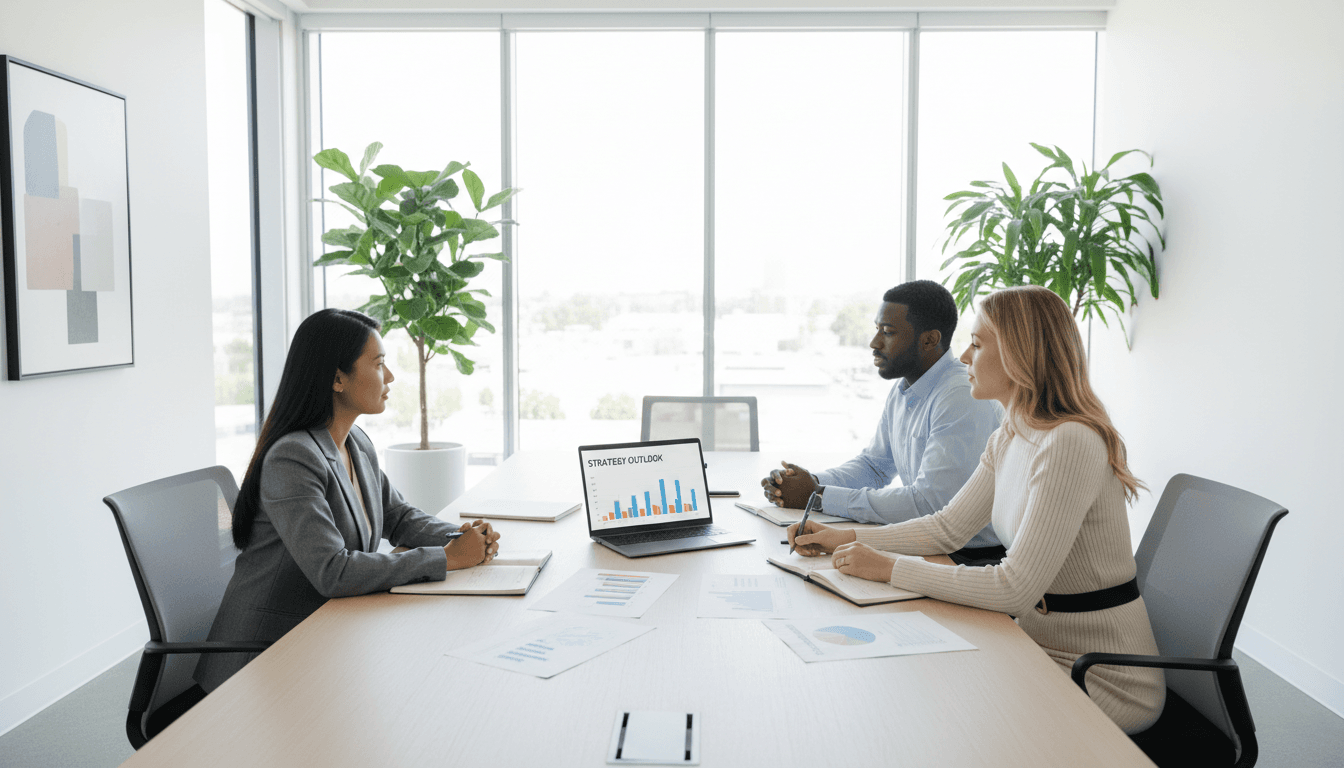 Consultant meeting with a client at a modern office desk in Toronto